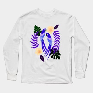 Purple tropical parrots Long Sleeve T-Shirt